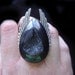 One of a Kind Black Titanium Druzy Angel Wing Ring AKA The Superhero Ring
