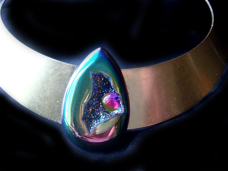 One of a Kind Rainbow Titanium Necklace