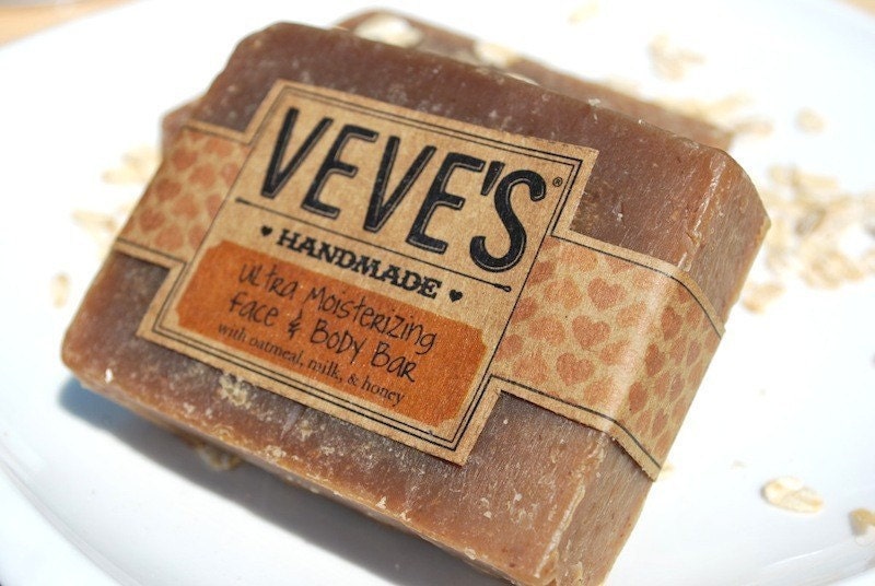 Oatmeal, Milk and Honey Ultra Moisturizing Bar, soap by Veve's Handmade