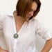 Olive green leather pendant