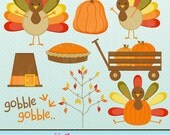 Gobblers Thanksgiving Clipart for Card Design, Scrapbooking, and Web Design Il_170x135