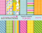 Hippity Hoppity Easter Cute Digital Papers for Card Design, Scrapbooking, and Web Design Il_170x135
