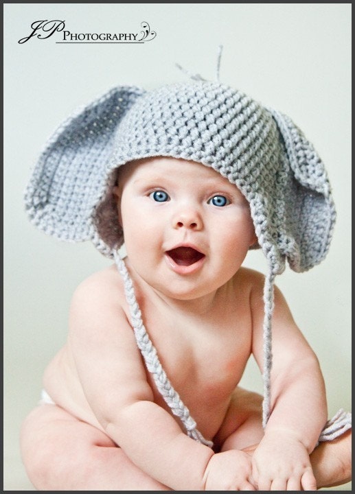 Elephant Hat PROP or GIFT Newborn to 18 Month sizes