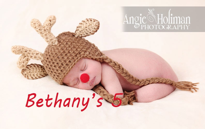 Reindeer Hat Newborn to 18 Month sizes