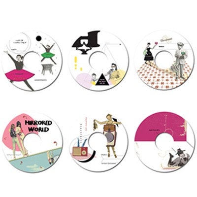 Vintage style CD Label Sticker set Ver. 2 (6 sheets)