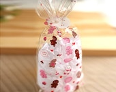 Cute Gingerbread Pattern Cellophane Bags (20 bags)