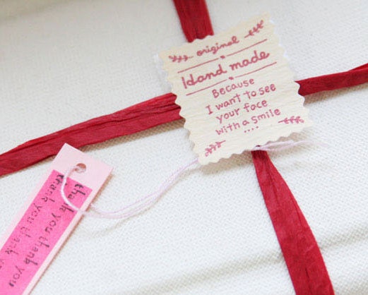 Packing Decoration Square Handmade Stickers - Beige (30 pcs)