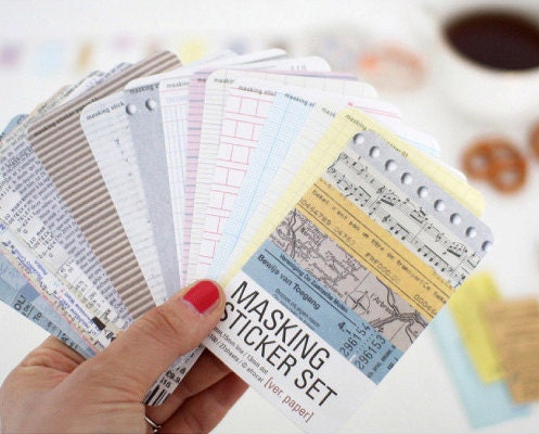 Various Paper Pattern Masking Tape Stickers REFILL (27 sheets)