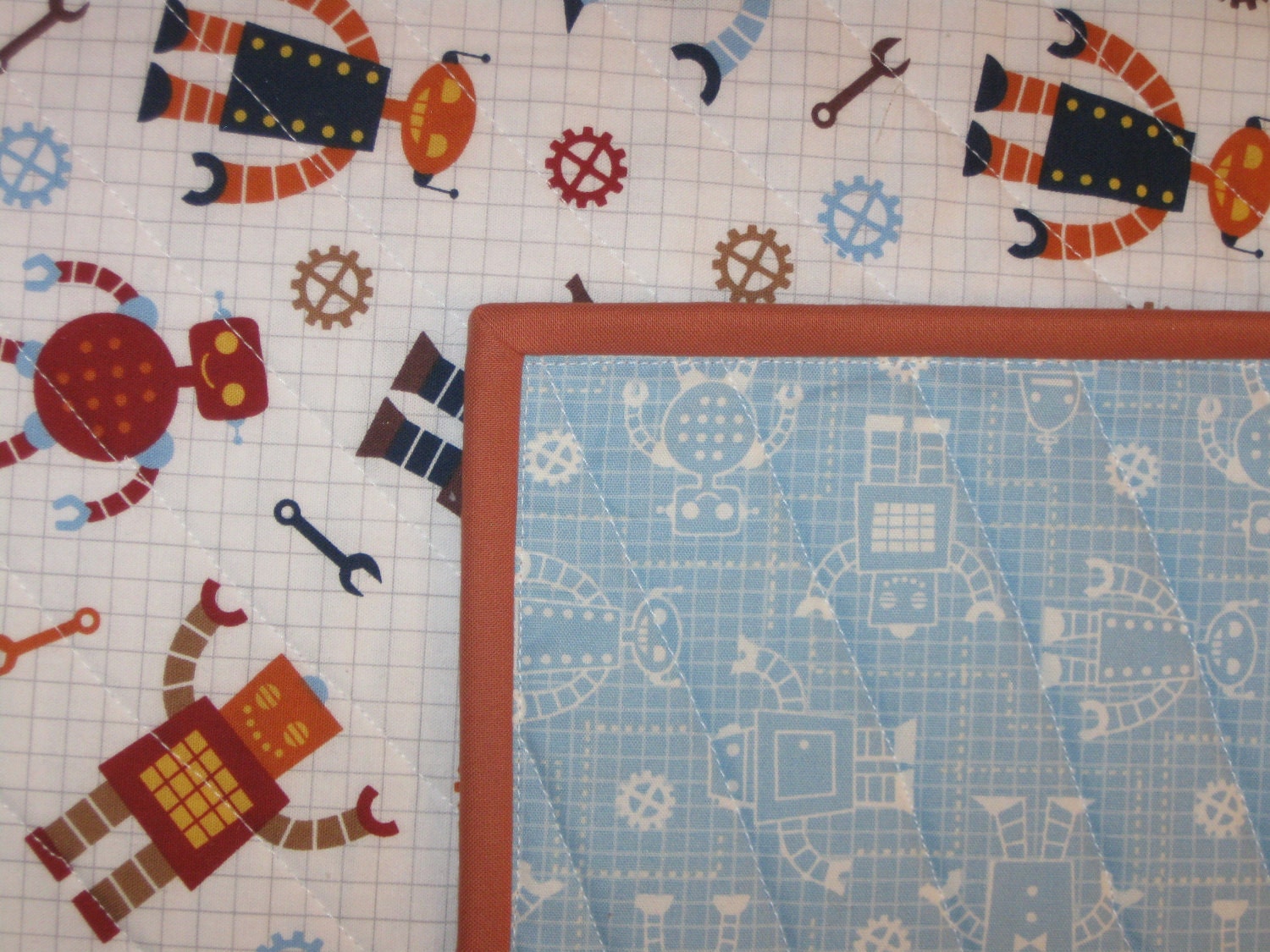Organic Robot Baby Quilt - Robot Factory Organic