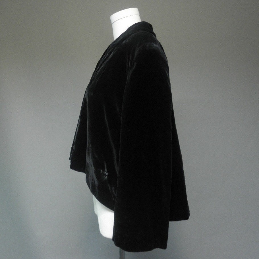 vintage Black Velvet Evening Jacket