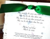 Irish Blessing Plantable Poem Wedding Party Favor Christian Anniversary Memorial Eco Friendly