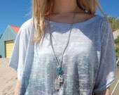 Fabric Tag Button Necklace