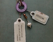 Fabric Tag Quote Necklace