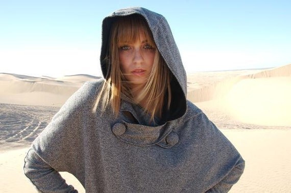 Edie Organic Cotton Jersey Slouch Sleeve Pocket Hoodie