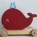 Eco Friendly - Wicked Good Fun - Colonial Red Whale Wood Pull ToY Vintage Inspired & Handmade - Heirloom Quality