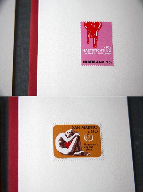 Vintage Postage Stamp Card Set