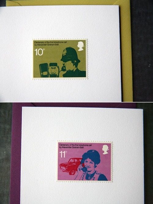 Vintage Postage Stamp Card Set