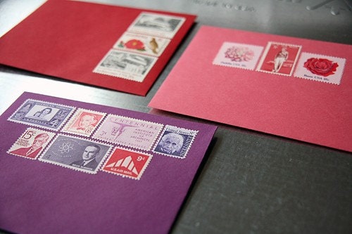 Vintage US Postage Stamped Envelope Set