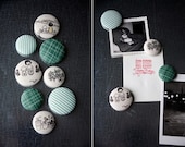 Fabric Button Magnet Set - Green