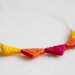 Tribal Triangle Necklace made of wool: Fuschia Pink, Orange and Yellow