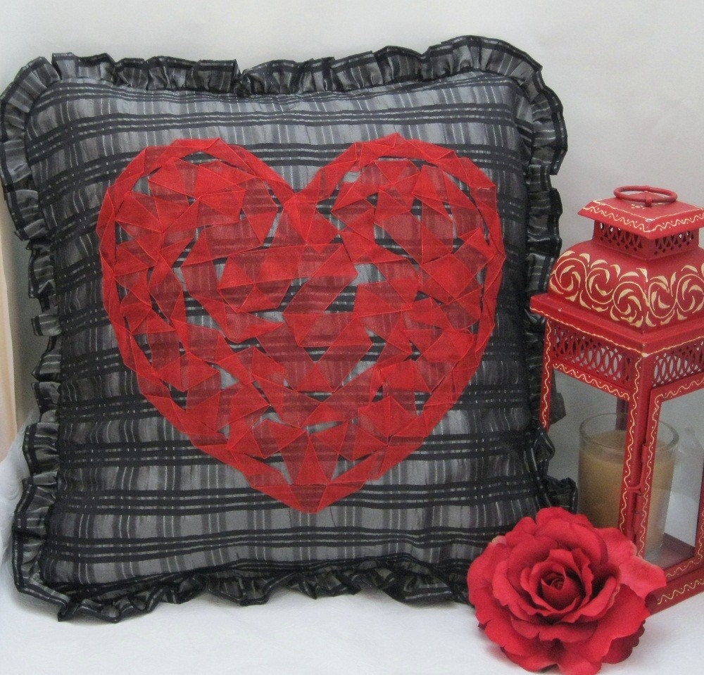 red and black throw pillow cover,