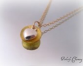 Necklace ECLIPSE of THE HEART Dainty 14K Gold Filled and Sterling Silver