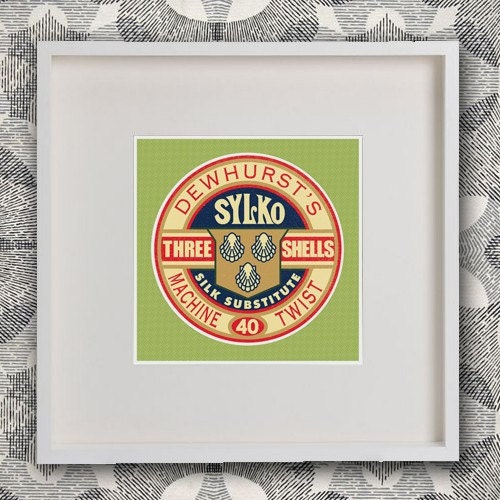 Affordable Art Giclee Print 12x12 Vintage Cotton Reel Label