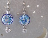 Planet Earth deep blue/silver with Swarovski crystals