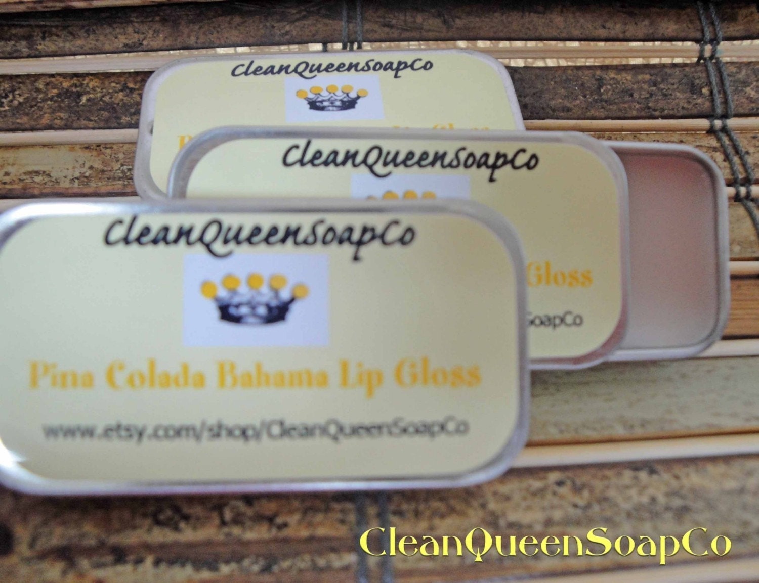 Pina Colada Bahama Shea Butter Lip Gloss in Slidey Tin