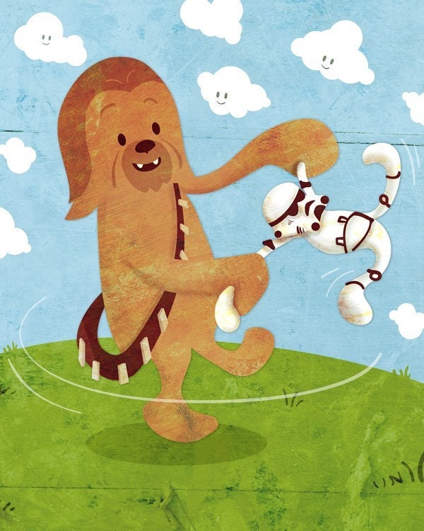 Baby Star Wars wall art - Set of four 8x10 prints