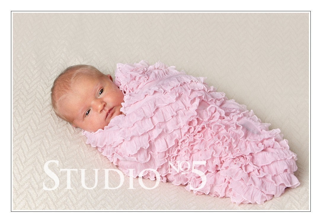 Pink Ruffle Blanket - Now even wider....40x36