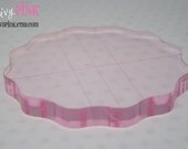 Pink Round Acrylic Stamping Block 4.25" for Unmounted Stamps