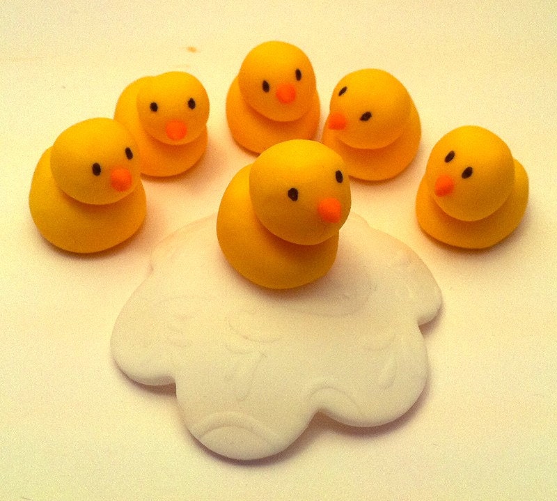 Rubber Duckie cupcake toppers little chicks and bunnies Il_570xn