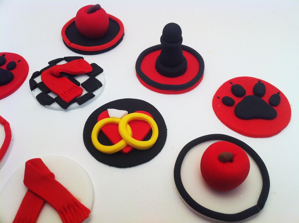 Fondant twilight Cupcake toppers (12) sorted edible cupcake toppers and decorations Il_570xn