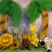 Fondant Jungle Baby Shower Cake toppers, Jungle cake decorations, lion, zebra, elephant, monkey, giraffe