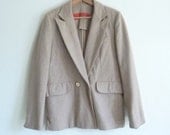 spring boyfriend blazer in camel tan, small medium
