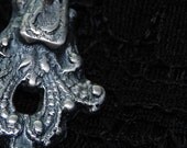 Fine Silver Victorian Gothic   Scroll Earrings
