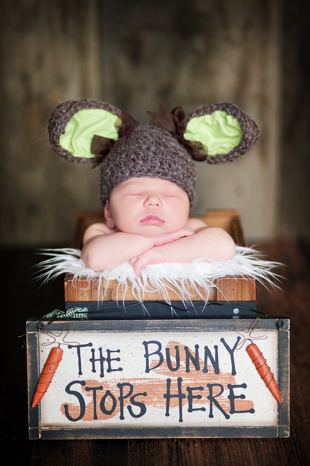 Floppy Bunny Ears Easter Hat - Photo Prop - Newborn