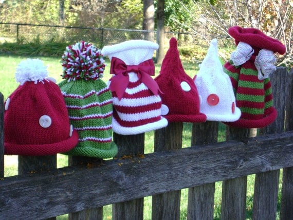 Christmas Hats Collection Pattern - Knit All 6 Patterns - Sizes for Newborn to Kids to Teens INSTANT DOWNLOAD