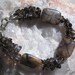 Chiastolite & Smoky Quartz  Crystal Gemstone Bracelet - "Cappuccino"