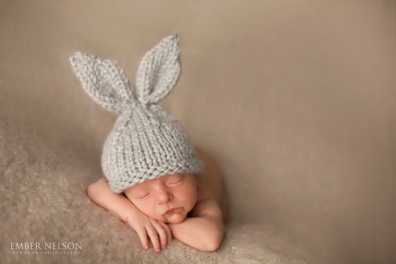 Listing for Leah 0-3 months Baby Bunny Hat, Newborn Photo Prop Set, Infant Hat,Diaper Cover - CARROT included, U Choose Color