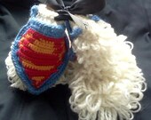 BABY superman cape BOOTIES - Super monster style - White, red, yellow, blue,black - fluffy - crochet superman cape -