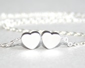 Valentine's day jewelry, Silver Hearts Necklace, Sterling Silver chain available