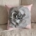 Pillows - Light Grey Rose on Light Pink Pillow 14x14