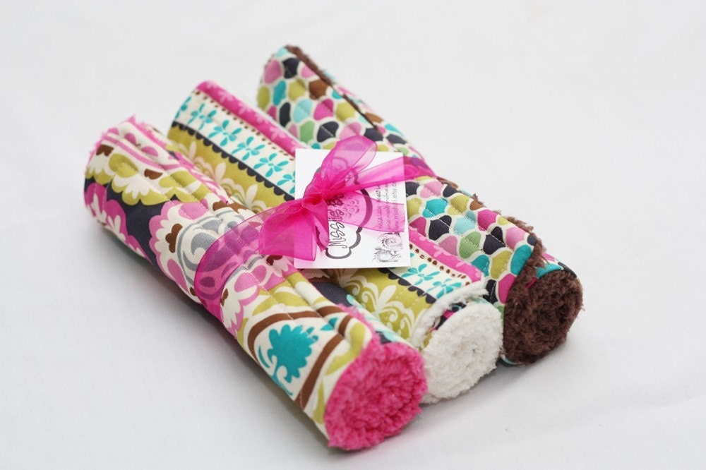 Bur-P Burp Cloth Set --  Retro Paisley