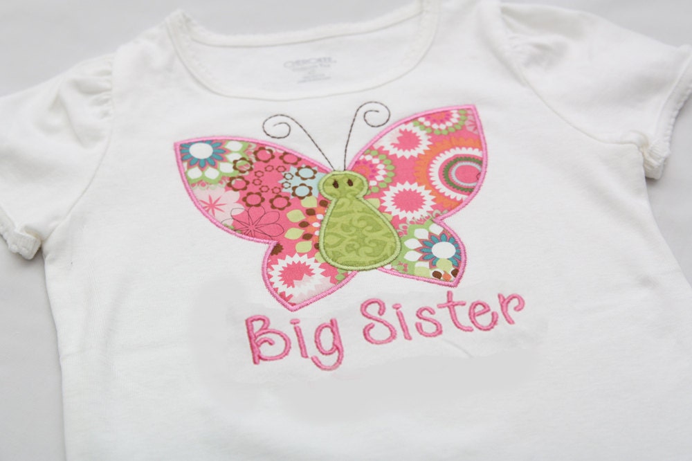Big Sister Shirt, Little Sister Shirt - Personalized Butterfly