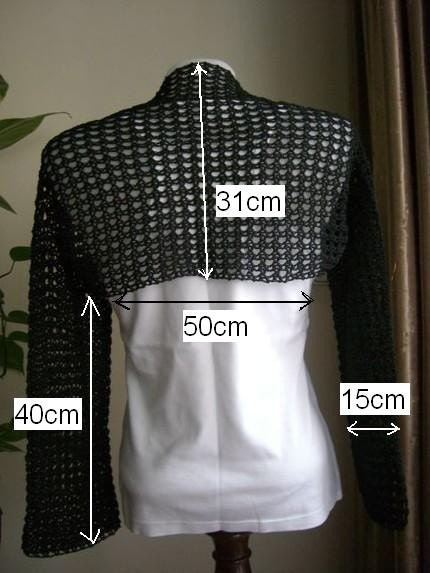 Crochet Black Shrug - Bolero - Handwoven Neckwarmer
