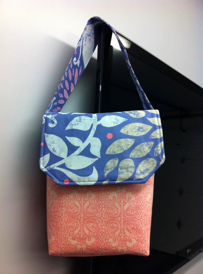 Periwinkle and Pink Lunch Bag