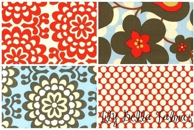 Amy Butler - Lotus - Wall Flower in Cherry - 1/2 yard