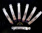 100 French Barrette hair clips in silver. 2.5 inch or 6.5 cm. Large size. Create your own Hair Accessories. Fast Shipping. Wholesale price